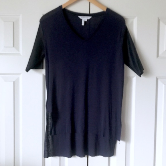 BCBGeneration navy short sleeve top - Picture 1 of 6